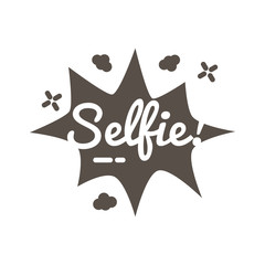 slang cloud expresion with selfie word silhouette style