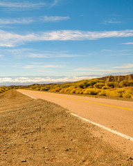 Fototapeta na wymiar Empty Highway Landscape, La Rioja, Argentina
