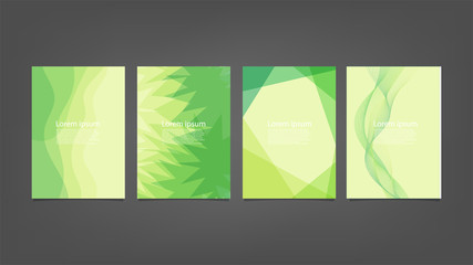 Set of Abstract green background with dynamic effect. Vector illustration for design.