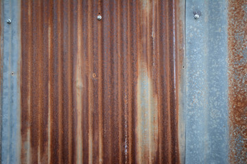 A Rusty Corrugated Iron Metal Fence Zinc Wall
