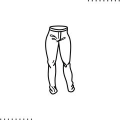 skinny jeans vector icon in outline