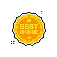 Exclusive sale medal on white background. Customer choice. Flat style. Sale banner badge. Ribbon banner. Premium quality. Vector illustration.