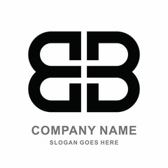 Monogram Letter B B Business Company Vector Logo Design