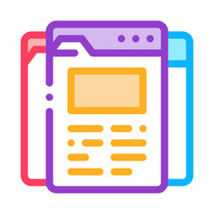 different pages of web site project icon vector. different pages of web site project sign. color symbol illustration