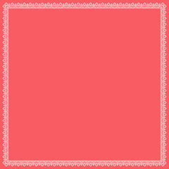 Decorative frame Elegant vector element for design in Eastern style, place for text. Floral pink border. Lace illustration for invitations and greeting cards