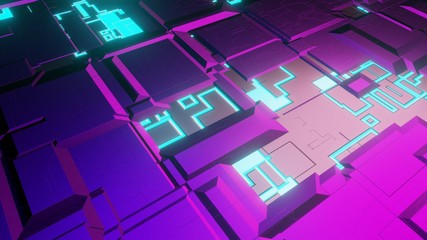 Sci-fi landscape, technological surface