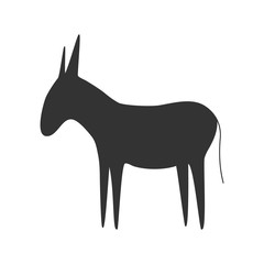 Black donkey icon. Farm animal silhouette vector illustration.