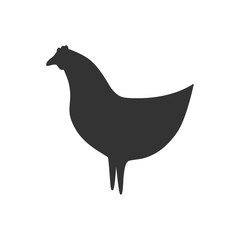 Black chicken icon. Farm animal silhouette vector illustration.