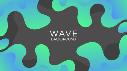 Blue Green Color Wavy, Wave, Liquid, Fluid Shape Background