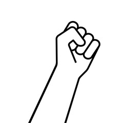 Fist sign vector icon on white background