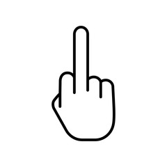 Fuck you hand finger vector icon