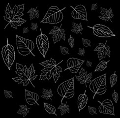 vector seamless pattern with leaves