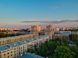 Fototapeta na wymiar Aerial view of Minsk, Belarus in summer 2020