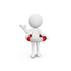 Figur mit Rettungsring