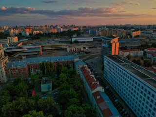 Obraz premium Aerial view of Minsk, Belarus in summer 2020