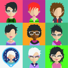 Set of color, different avatar