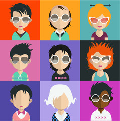 Set of color, different avatar