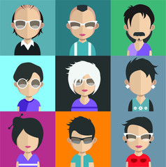 Set of color, different avatar