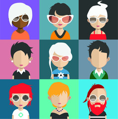 Set of color, different avatar