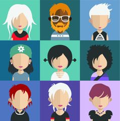 Set of color, different avatar