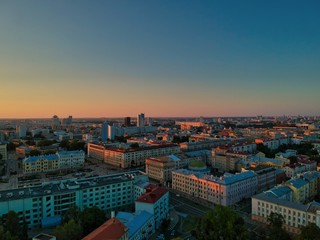 Fototapeta na wymiar Aerial view of Minsk, Belarus in summer 2020
