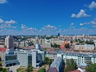 Naklejka premium Aerial view of Minsk, Belarus in summer 2020