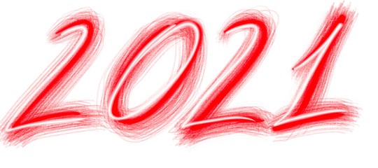 Bright image of two thousand twenty-first year. Digital symbols of the year 2021