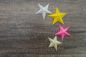 Colorful paper origami stars