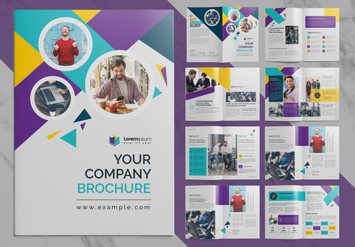 Corporate Brochure with Multicolored Accents