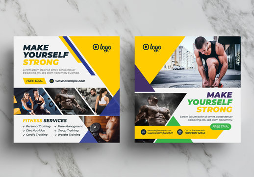 Fitness Social Media Banner Pack