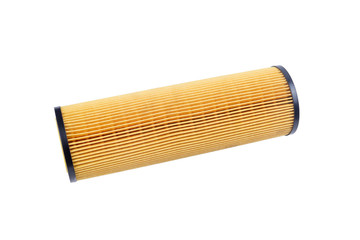 engine air filter in a plastic case on a white background