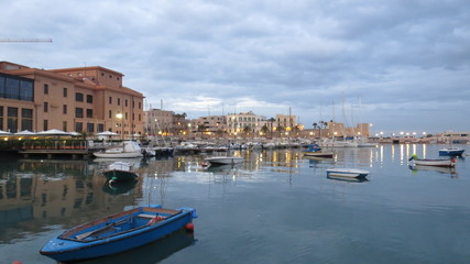 Fototapeta na wymiar A view of a marina in South Italy.