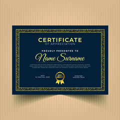 Certificate template. Diploma of modern design or gift certificate. Vector illustration.