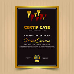 Vector certificate template.Certificate template. Diploma of modern design or gift certificate. Vector illustration.