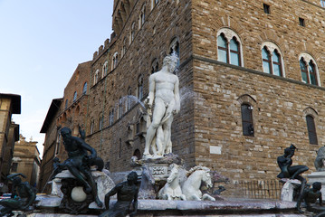 The fountain of Neptune in Piazza della Signoria in Florence