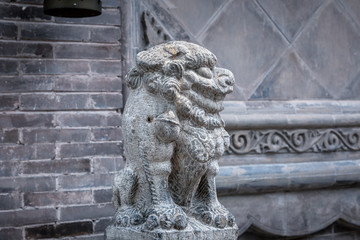Traditional Chinese Stone Lion Gatekeeper
