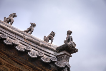 Chinese traditional roof figures, detailed