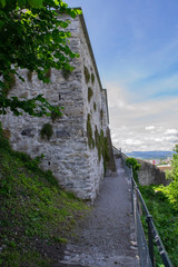 narrow street in Switzerland near the castle