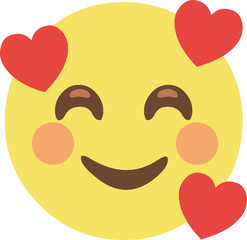 Vector illustration of a concept emoticon in love
