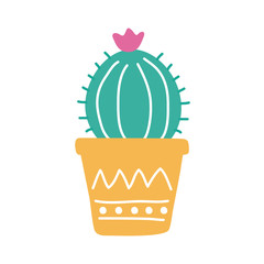 cactus mexican plant flat style icon