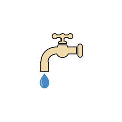 Faucet drips icon, linear style. Vector illustration design.