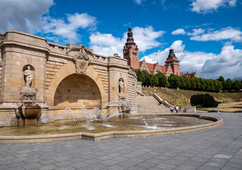 Hakenterrasse mit Treppe in Stettin Polen