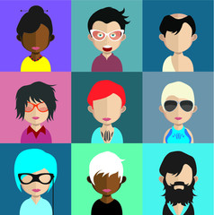 People avatars, Vector women, men avatar