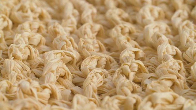 Macro wicker straw, background, texture. Close up footage of decoration natural textured from straw or thatch.