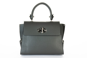 Bag fashion autumn clutch isolated on white leather