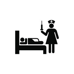 Patient and Sick icon set. Hospital Clinic Medical Healthcare Doctor Nurse Icon Symbol.