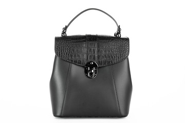 Bag fashion autumn clutch isolated on white leather