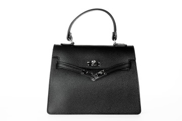 Bag fashion autumn clutch isolated on white leather