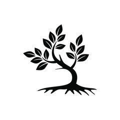 Plant and tree icons set vector. Forest elements.