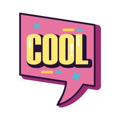 slang speech bubble with cool word line and fill style